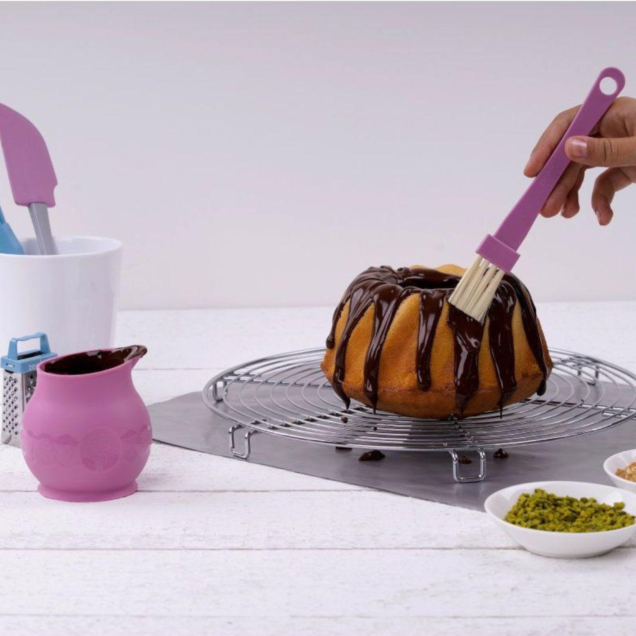 Voir la diapositive 2 : ZENKER Pinceau de cuisine et de pâtisserie 19 cm en poils synthétiques Zenker Sweet Sensation