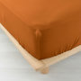 Voir la diapositive 1 : Paris Prix Drap Housse en Gaze de Coton  Angelia  140x190cm Caramel