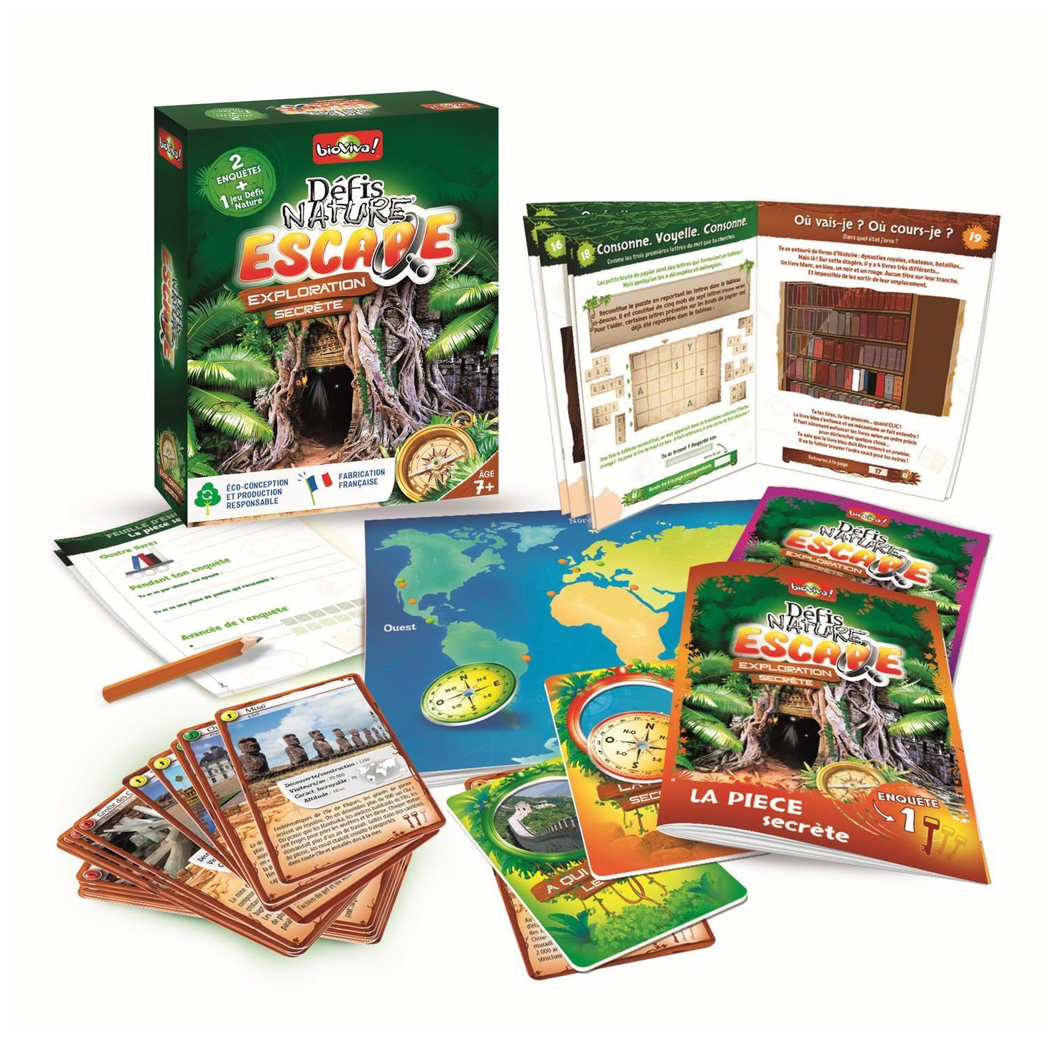 Voir la diapositive 2 : Bioviva Jeu de cartes Bioviva Défis Nature Escape Exploration Secrète
