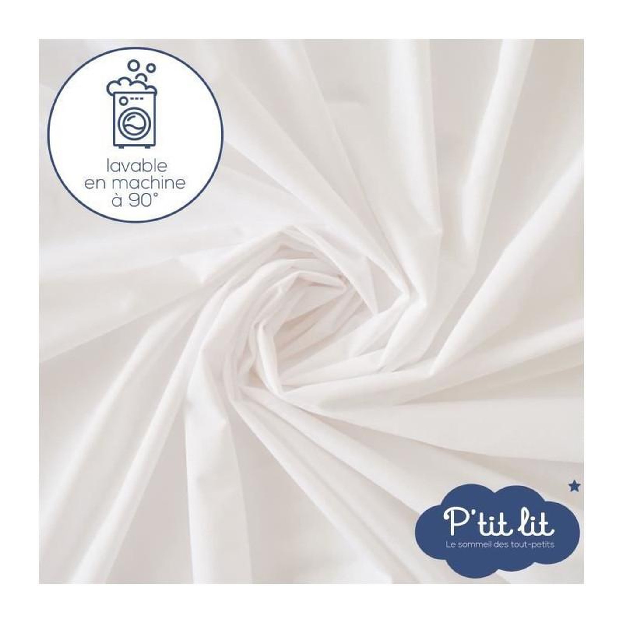 Voir la diapositive 4 : P'TIT LIT Lot de 2 Proteges matelas Bébé - 70x140 cm - Alese Imperméable et Micro Respirante - Lavable a 90°C - Souple et Silencieux