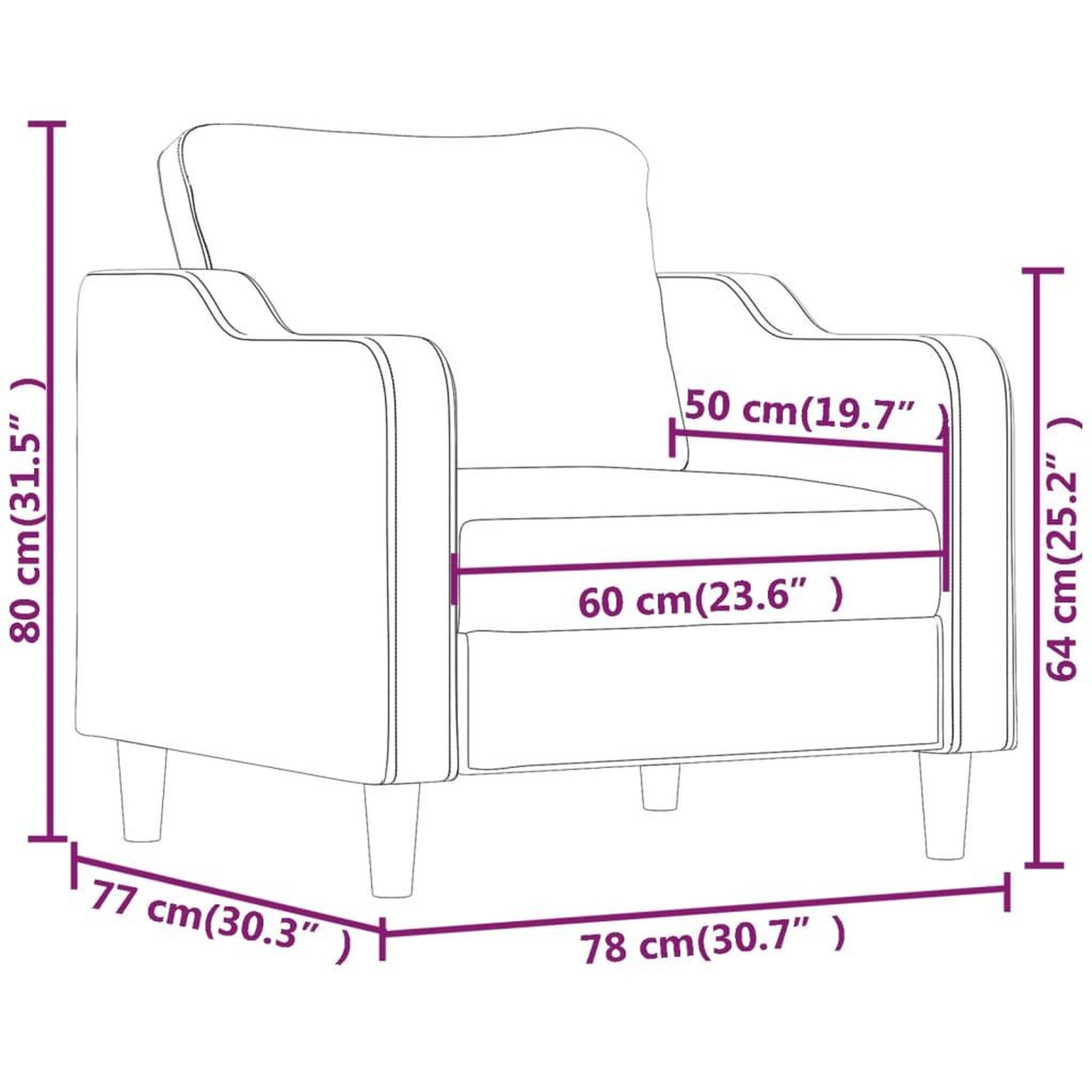 Voir la diapositive 6 : VIDAXL Fauteuil Taupe 60 cm Tissu