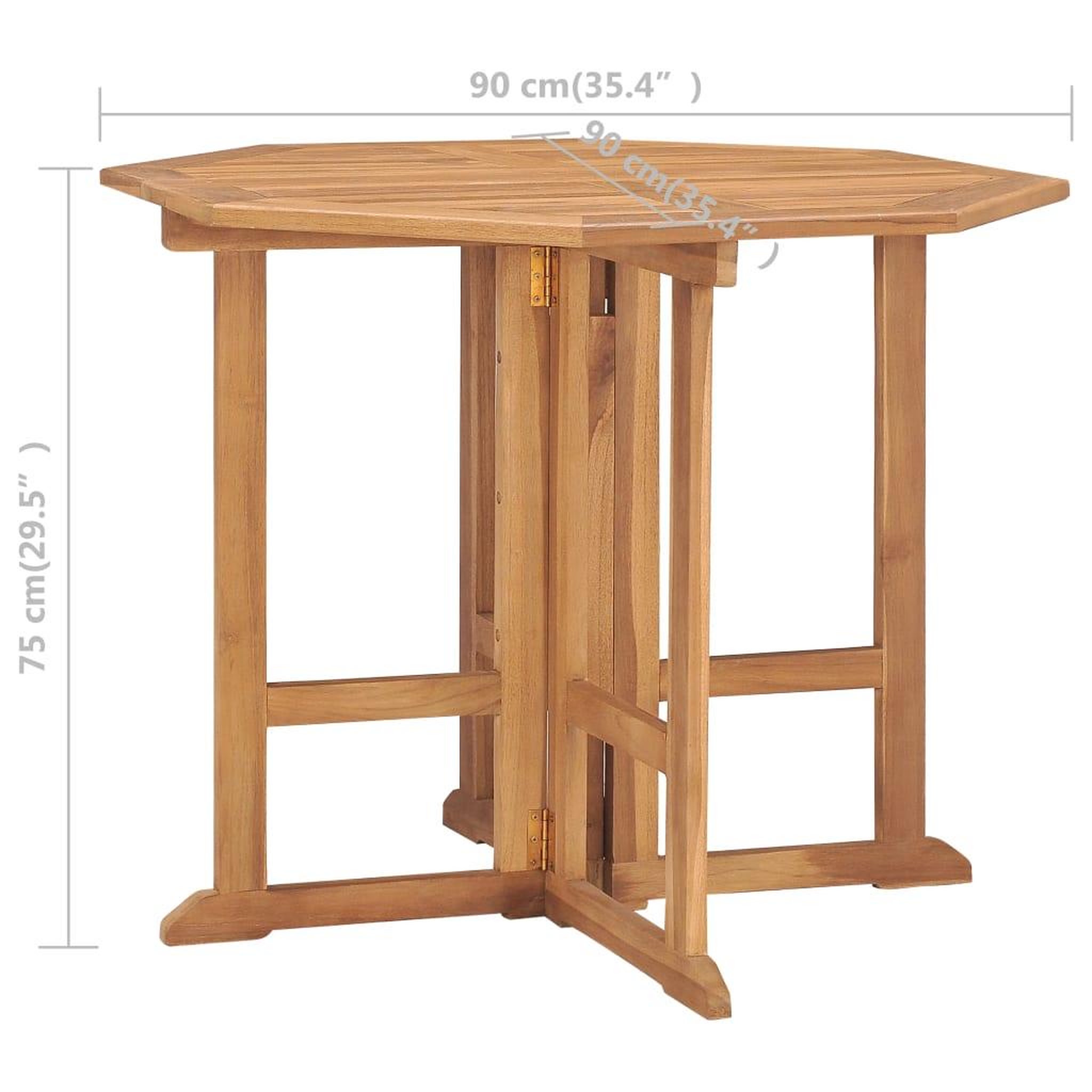 Voir la diapositive 6 : VIDAXL Ensemble a manger d'exterieur pliable 5 pcs Bois solide de teck