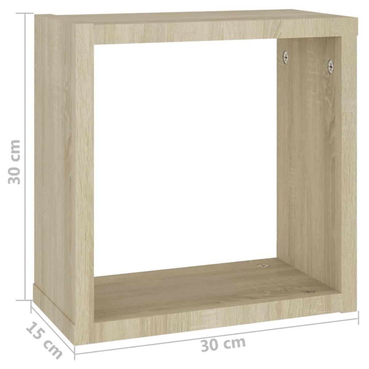 VIDAXL Etageres cube murales 4 pcs Chene sonoma 30x15x30 cm