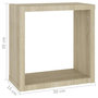 Voir la diapositive 6 : VIDAXL Etageres cube murales 4 pcs Chene sonoma 30x15x30 cm