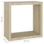 Voir la diapositive 6 : VIDAXL Etageres cube murales 4 pcs Chene sonoma 30x15x30 cm