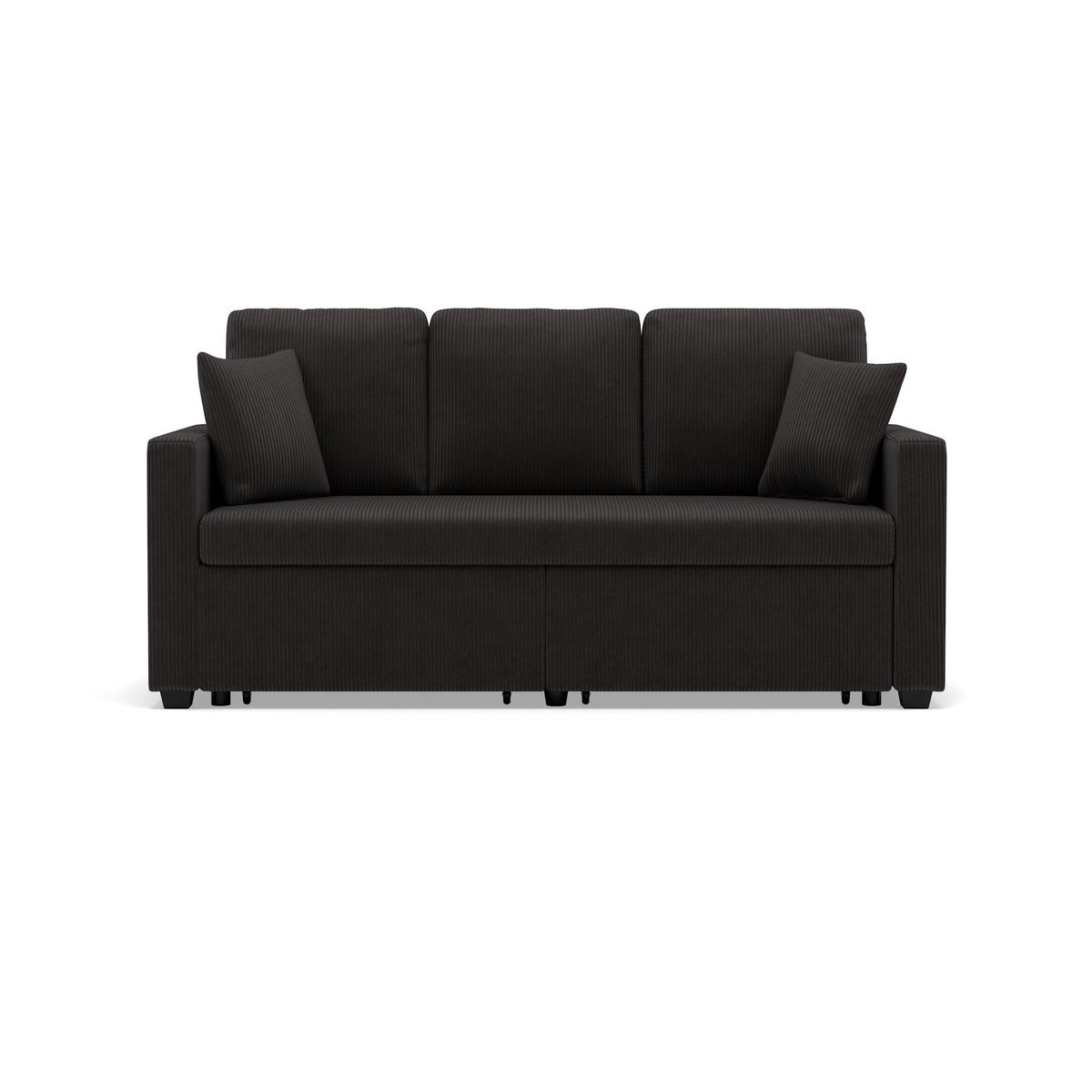 BEST MOBILIER Cyrus - canapé droit 3 places convertible en velours côtelé