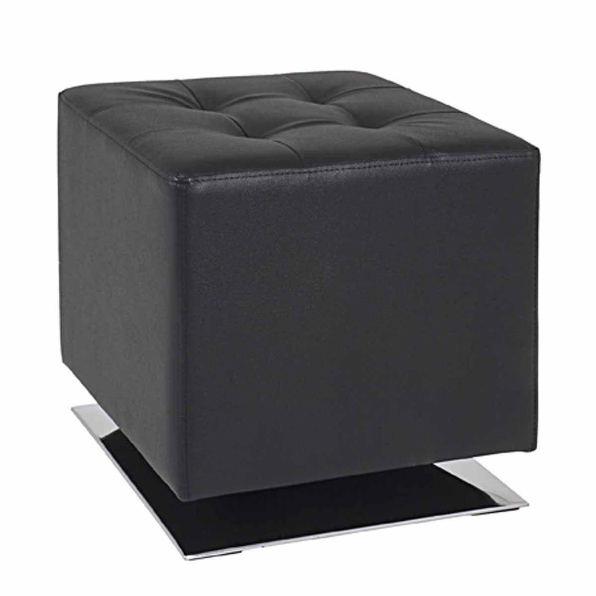 Paris Prix Pouf carré design  zanzibar  42cm noir