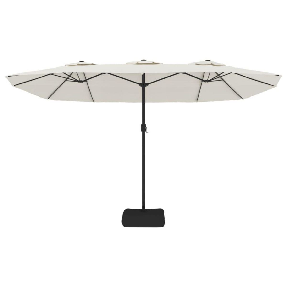 VIDAXL Parasol de jardin a double tete avec LED blanc sable 449x245 cm