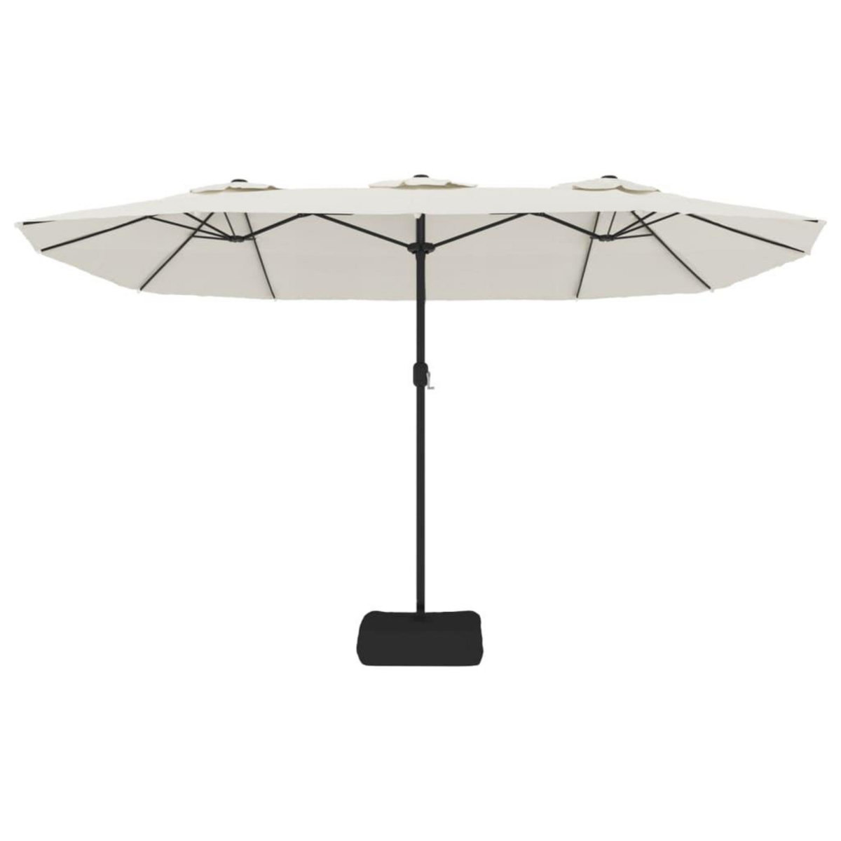 VIDAXL Parasol de jardin a double tete avec LED blanc sable 449x245 cm