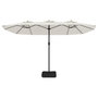 Voir la diapositive 5 : VIDAXL Parasol de jardin a double tete avec LED blanc sable 449x245 cm