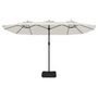 Voir la diapositive 5 : VIDAXL Parasol de jardin a double tete avec LED blanc sable 449x245 cm