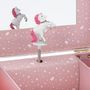 Voir la diapositive 4 :  Boite à Bijoux Musicale  Licorne  21cm Rose