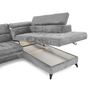 Voir la diapositive 3 : LISA DESIGN Marlo - canapé d'angle droit 5 places convertible avec coffre et têtières en velours texturé