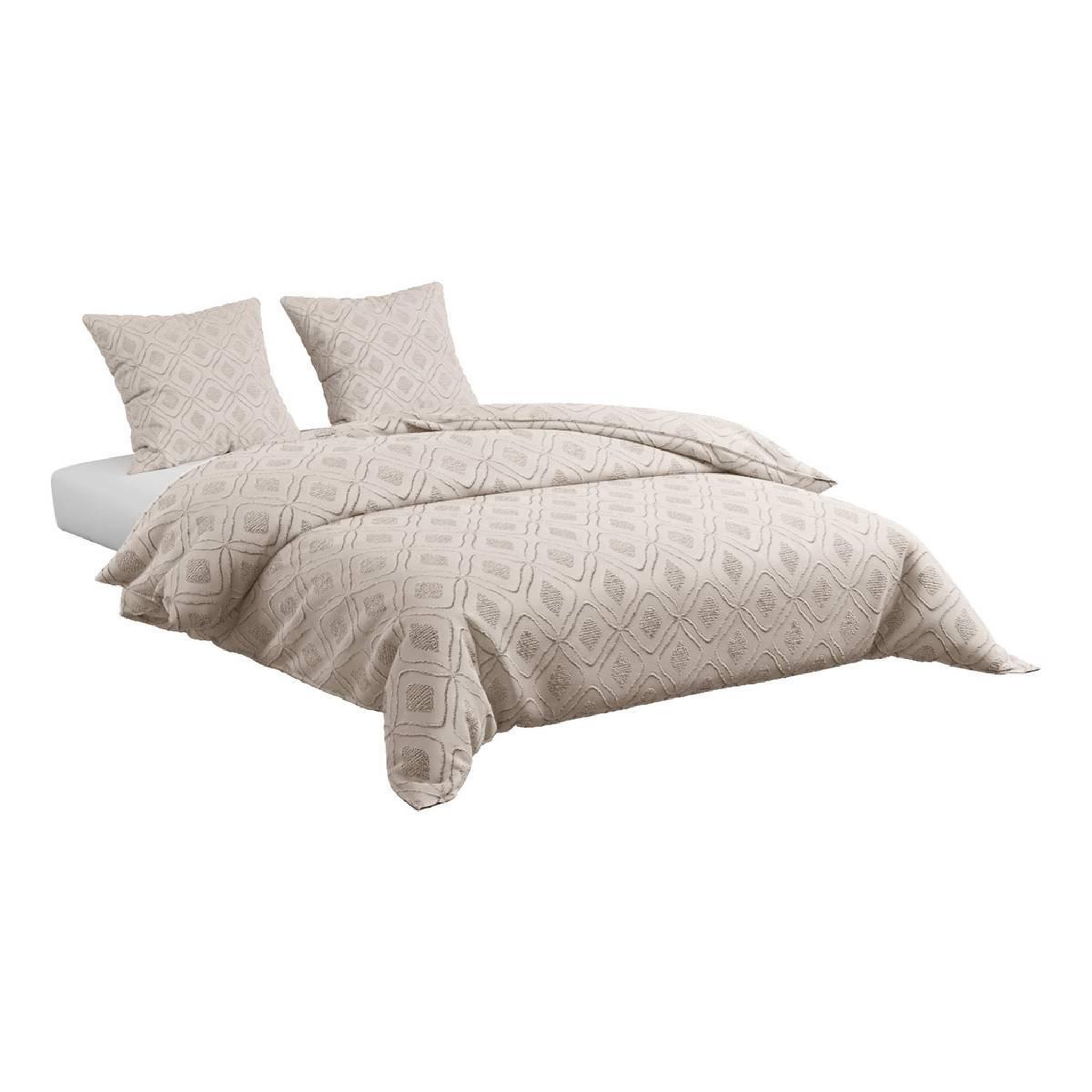 Voir la diapositive 4 : ATMOSPHERA Parure de lit 3 pièces  amy  260x240cm beige lin