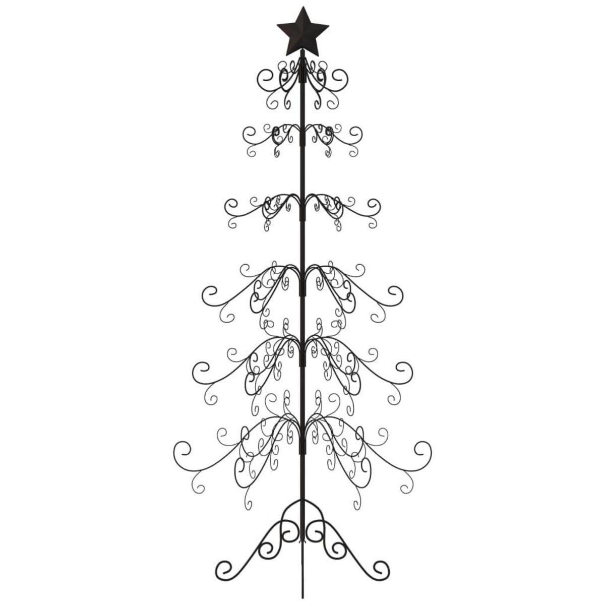 VIDAXL Arbre de Noël en metal pour decoration noir 180 cm