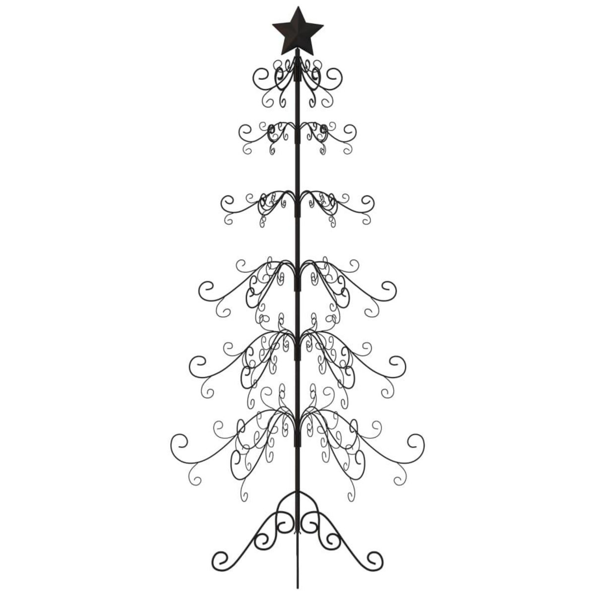 VIDAXL Arbre de Noël en metal pour decoration noir 180 cm