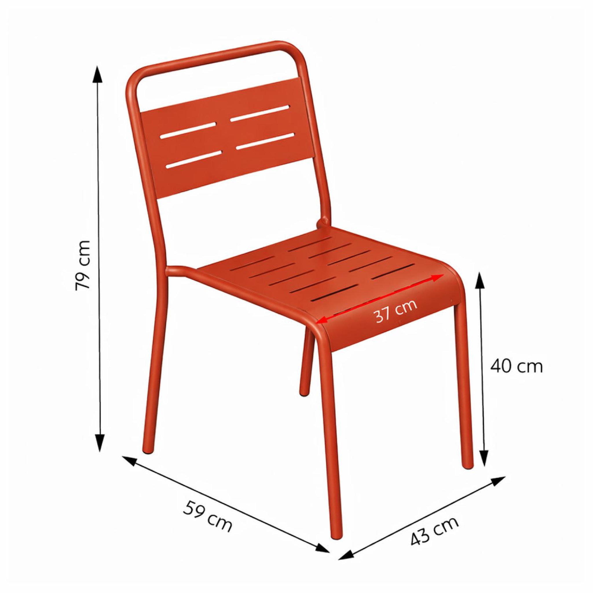 Voir la diapositive 3 : CONCEPT USINE Lot de 6 chaises de jardin empilables terracotta bergame