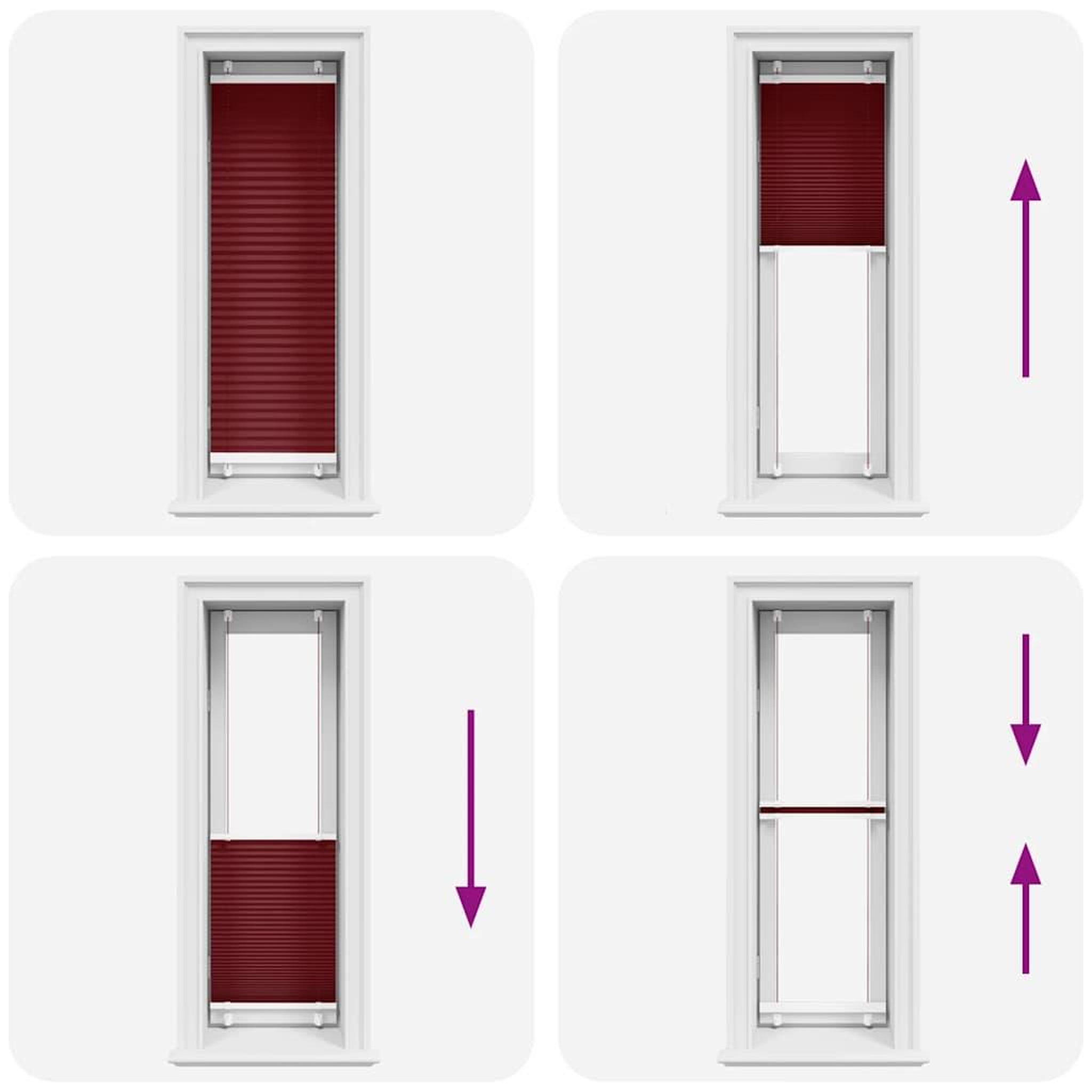 Voir la diapositive 5 : VIDAXL Store plisse rouge bordeaux 45x150 cm largeur du tissu 44,4 cm