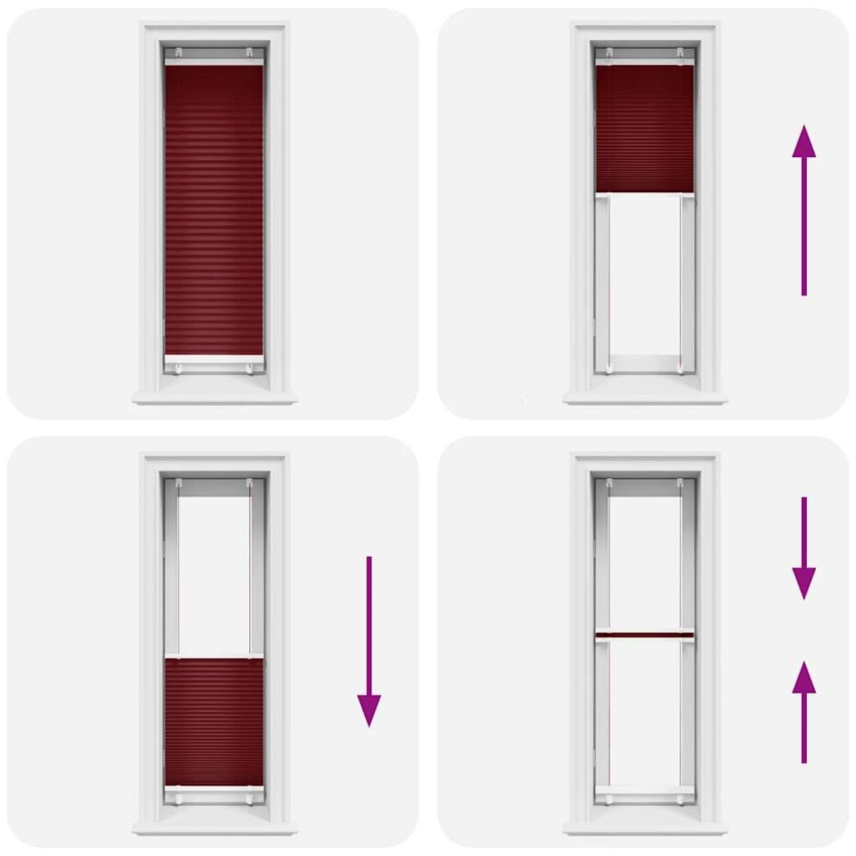 VIDAXL Store plisse rouge bordeaux 45x150 cm largeur du tissu 44,4 cm