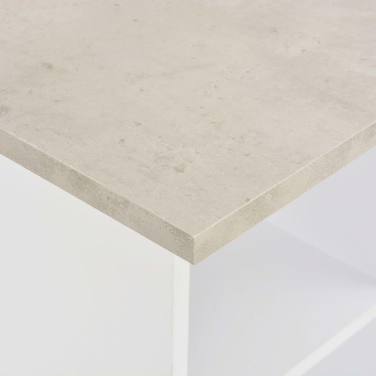 VIDAXL Table de bar Blanc et beton 60x60x110 cm