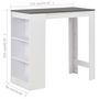 Voir la diapositive 6 : VIDAXL Table de bar avec etagere Blanc 110x50x103 cm