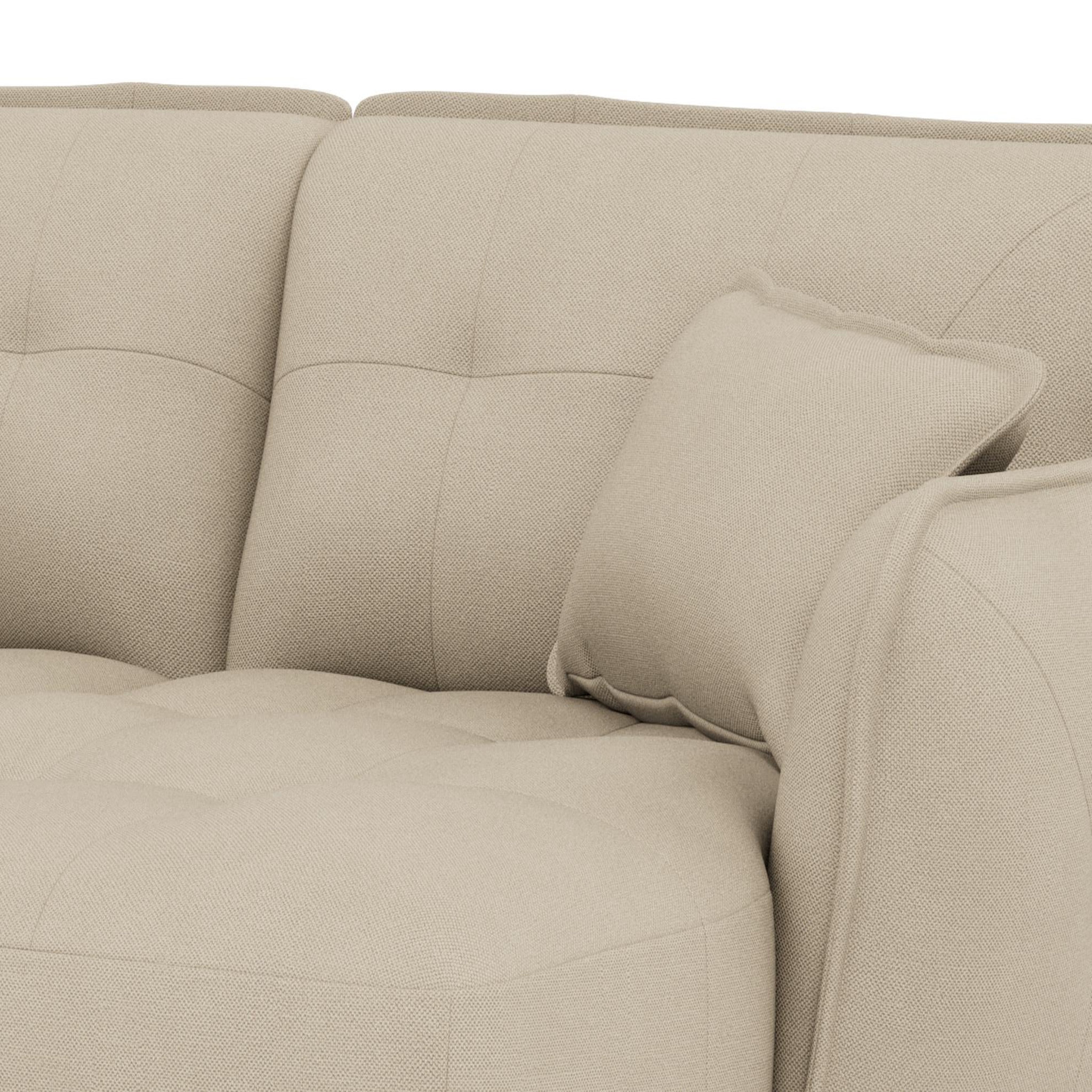 Voir la diapositive 6 : BEST MOBILIER Thais - canapé droit 4 places avec double méridienne assise profonde en tissu texturé