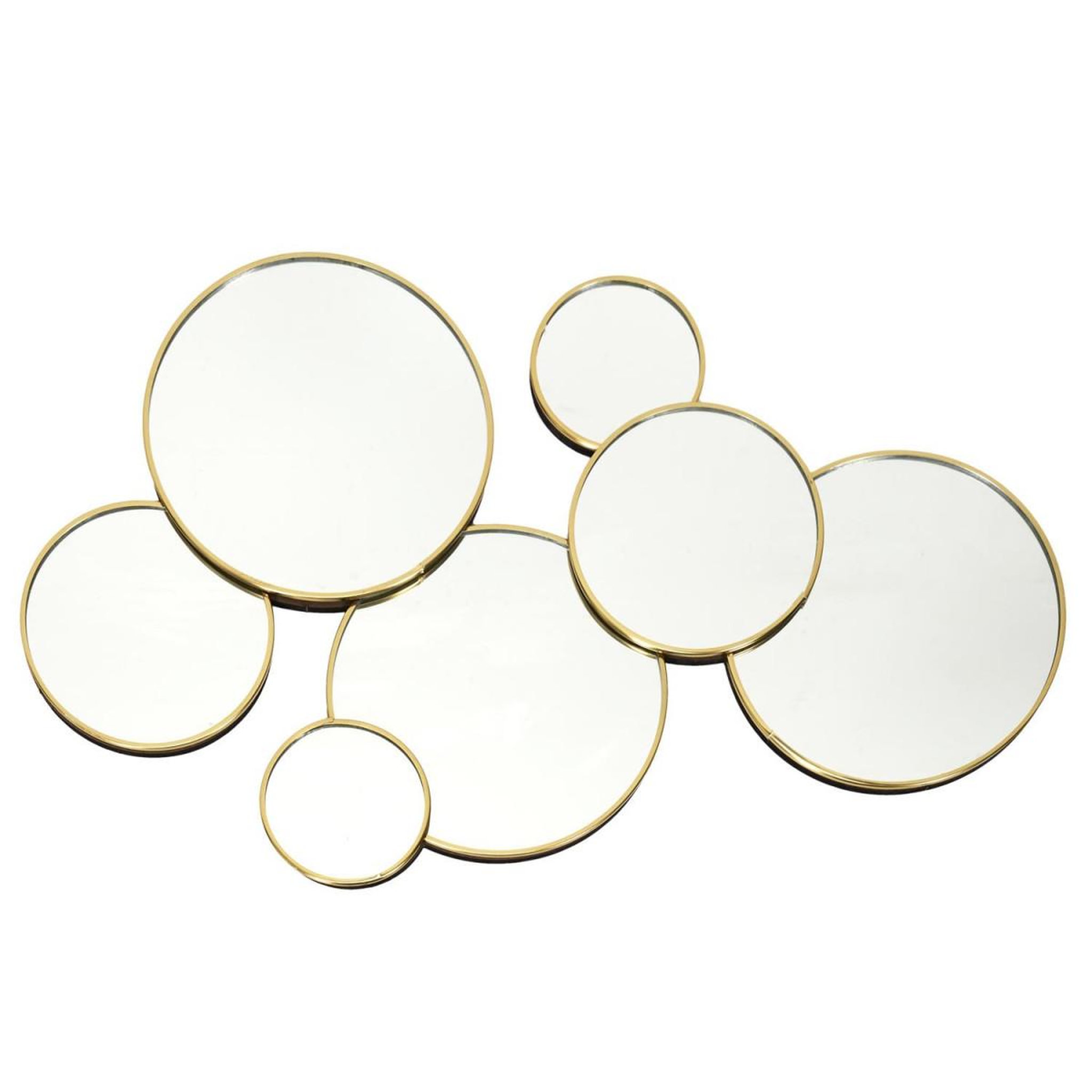 The Home Deco Factory Lot de 6 Miroirs Muraux  Rond  57cm Or
