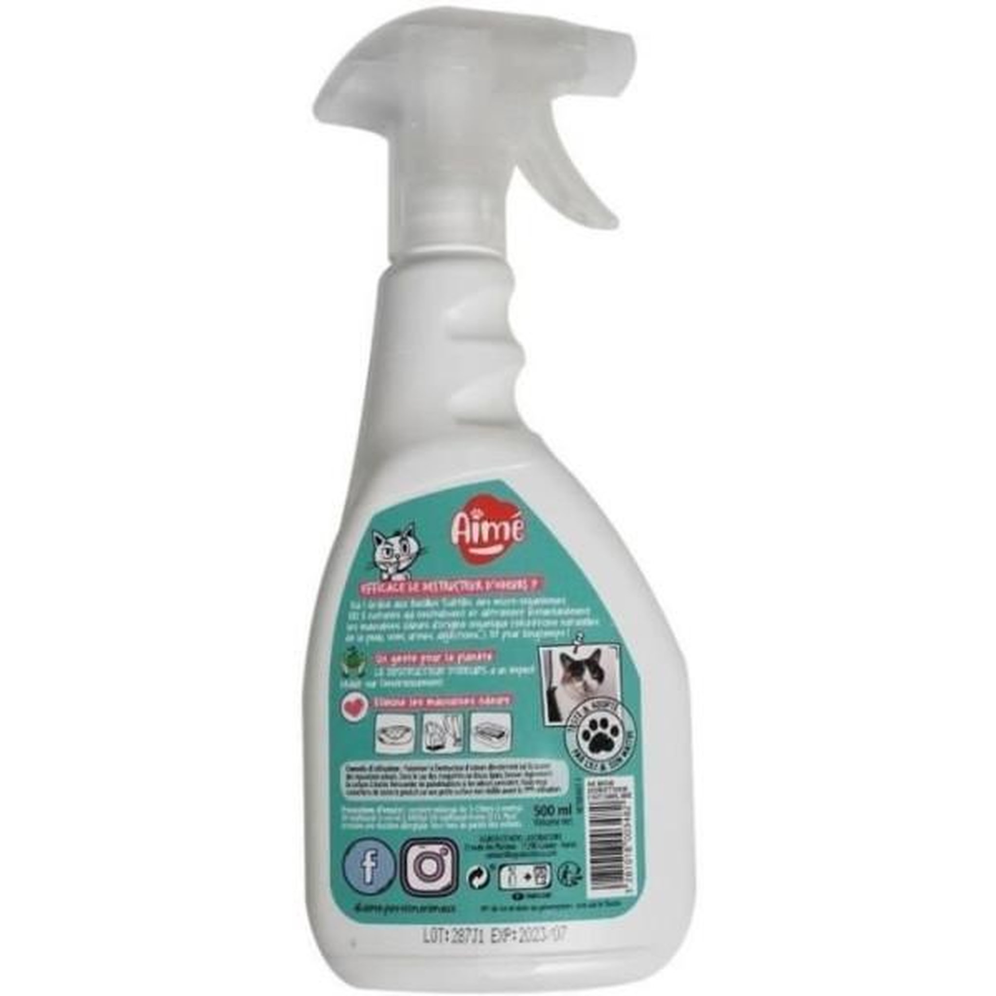 Voir la diapositive 2 : MARKET24 Spray anti-odeurs animaux - aimé - sdestruct'odeur pour chat ou rongeur - 500 ml - parfum muguet