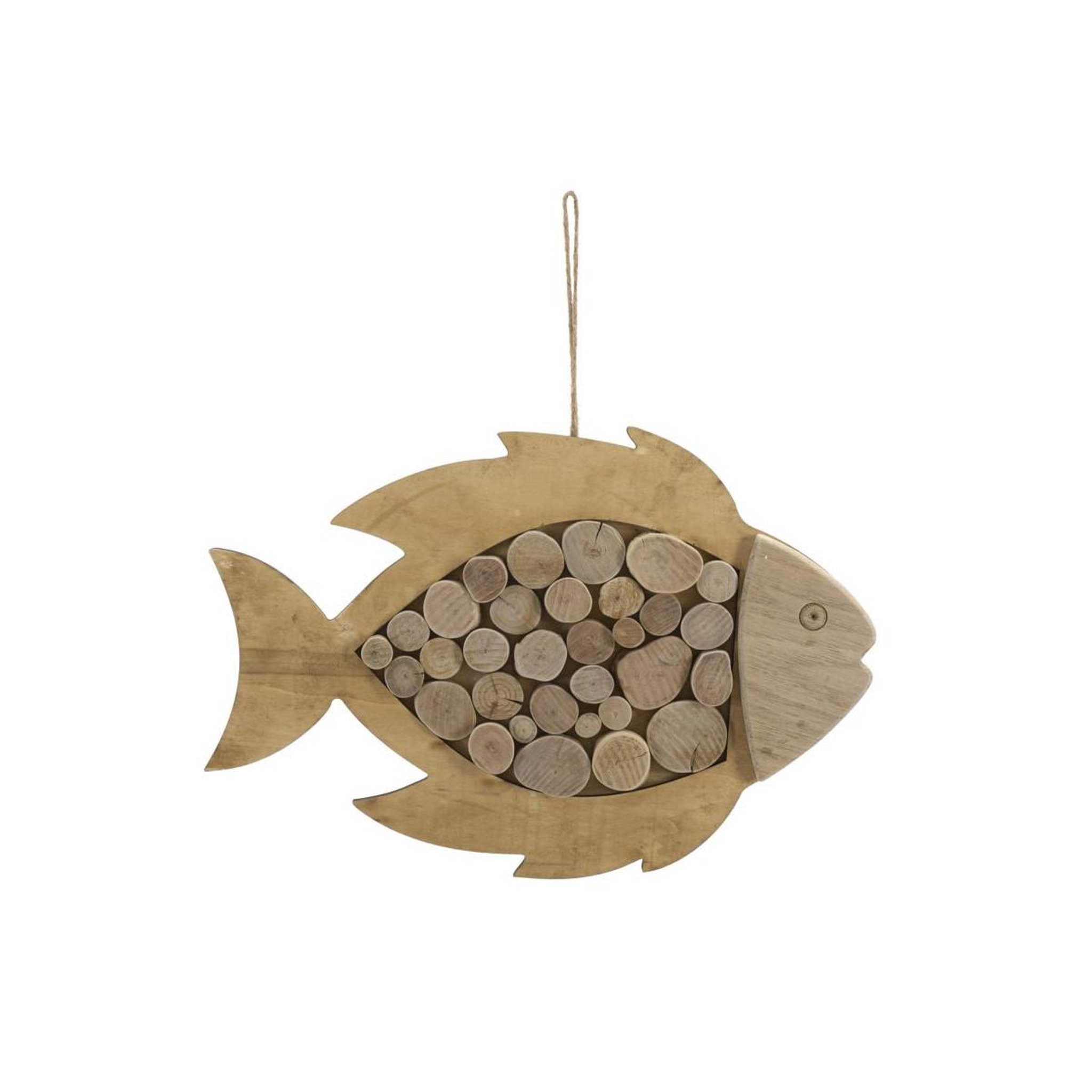 Paris Prix Décoration murale en bois à suspendre  poisson  42cm naturel