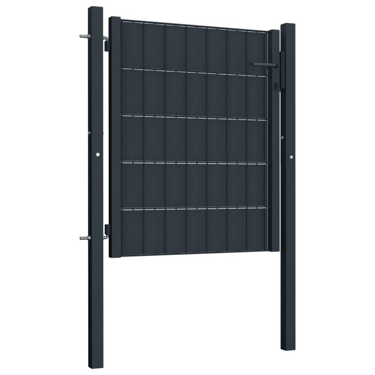 VIDAXL Portail de cloture PVC et acier 100x101 cm Anthracite
