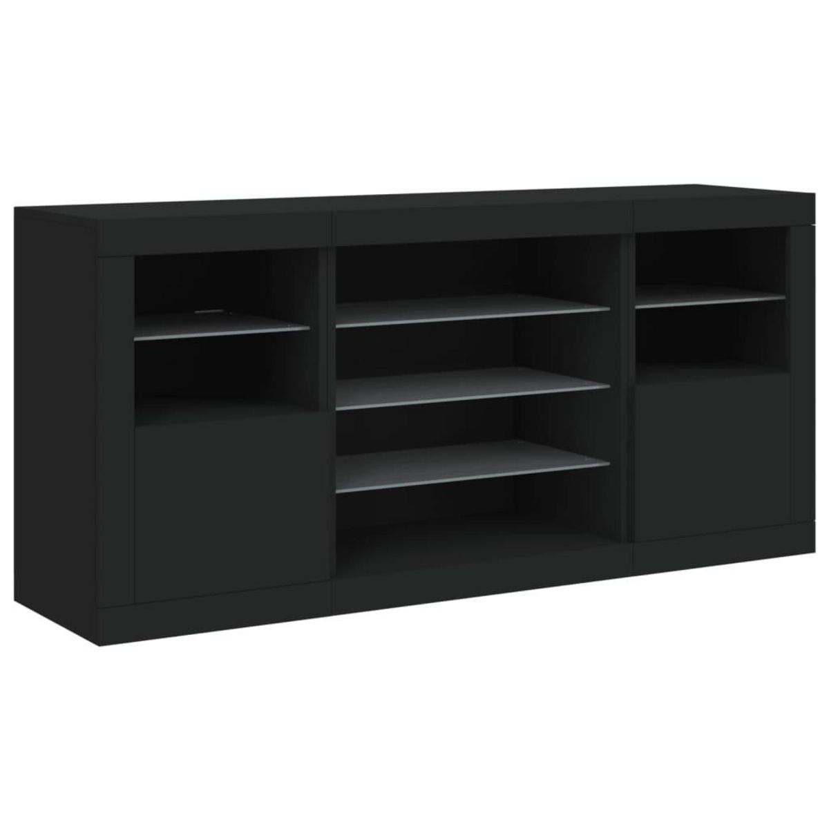 VIDAXL Buffet avec lumieres LED noir 142,5x37x67 cm