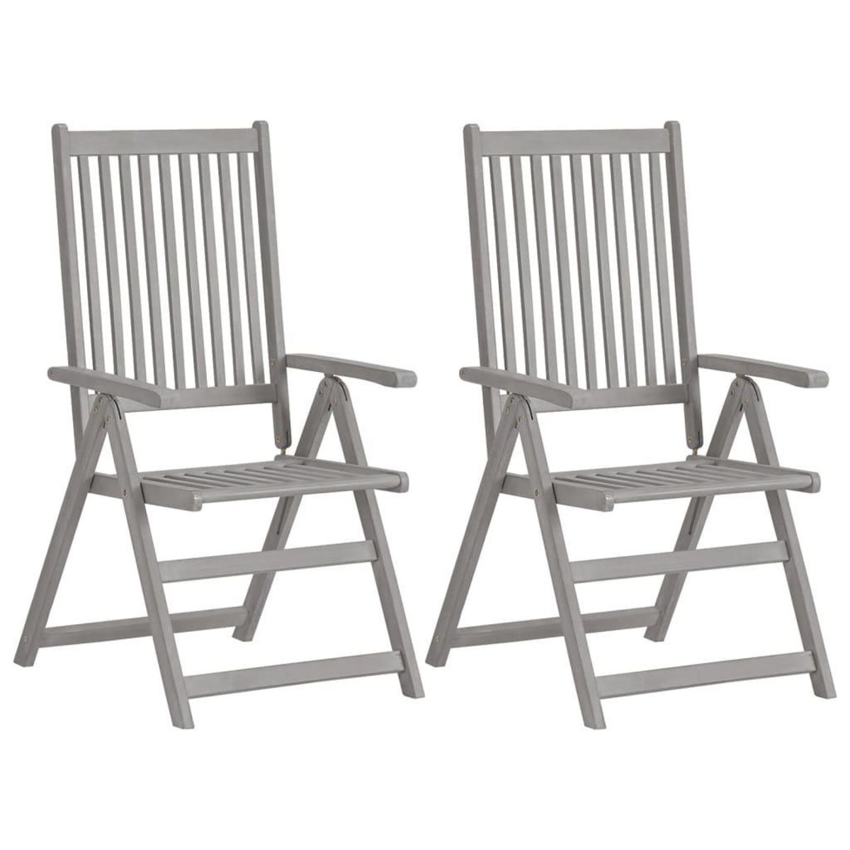 VIDAXL Chaises inclinables de jardin lot de 2 et coussins Bois acacia