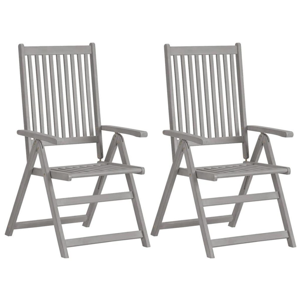 VIDAXL Chaises inclinables de jardin lot de 2 et coussins Bois acacia