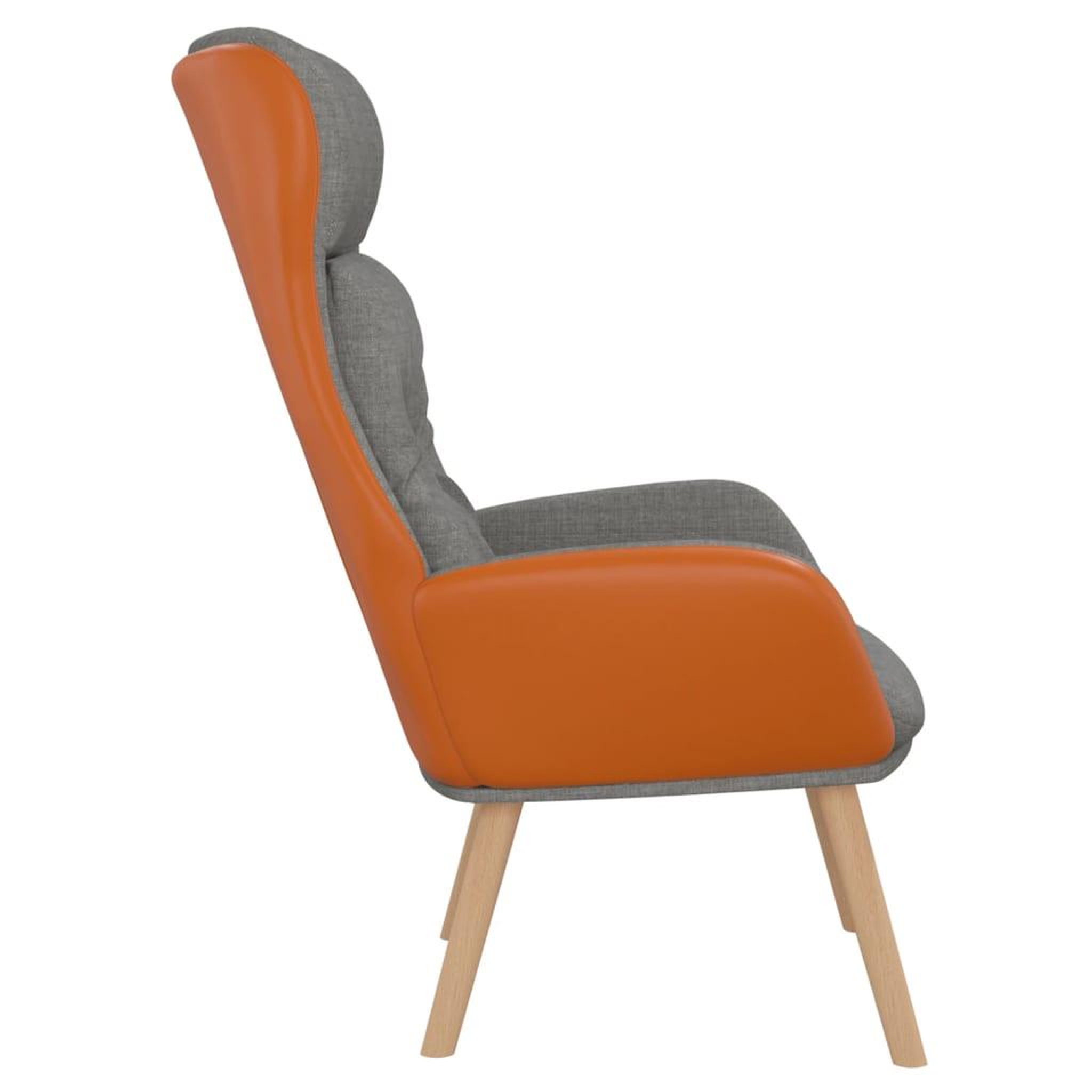 Voir la diapositive 4 : VIDAXL Chaise de relaxation Gris clair Tissu et PVC