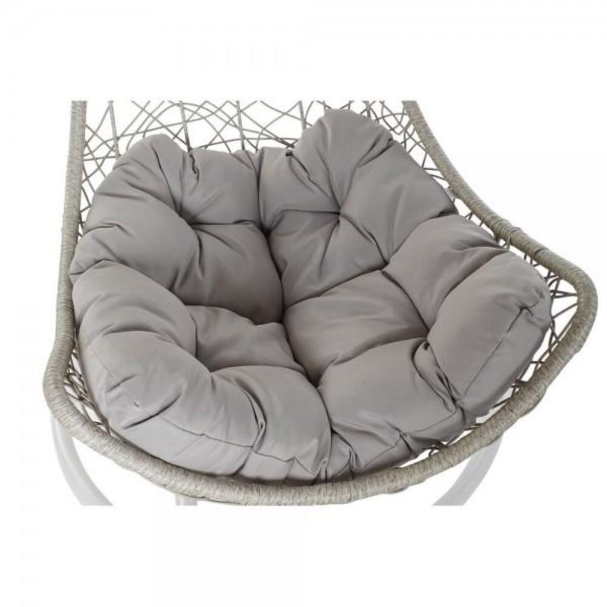 MARKET24 Fauteuil de jardin suspendu DKD Home Decor 82 x 75 x 125 cm Métal rotin synthétique Gris clair (82 x 75 x 125 cm)