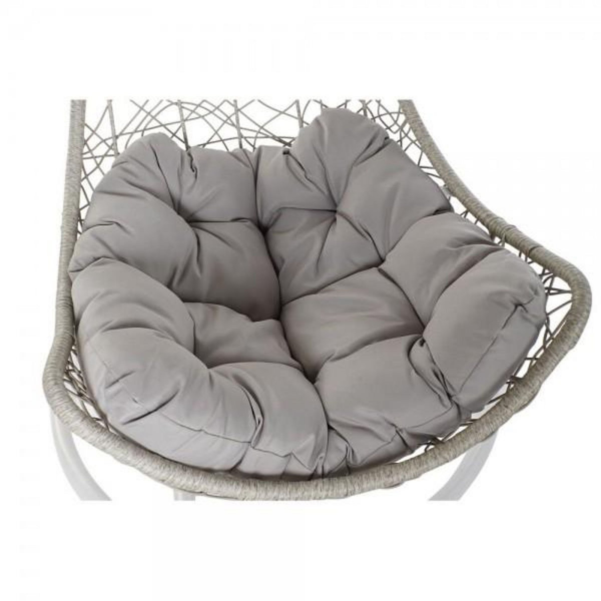 MARKET24 Fauteuil de jardin suspendu DKD Home Decor 82 x 75 x 125 cm Métal rotin synthétique Gris clair (82 x 75 x 125 cm)