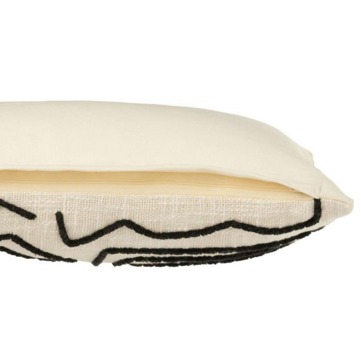 Paris Prix Coussin Déco en Coton  Courbes  35x60cm Blanc