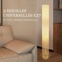 Voir la diapositive 5 : HOMCOM Lampadaire colonne sur pied bois contemporain H.120 cm abat-jour lin beige