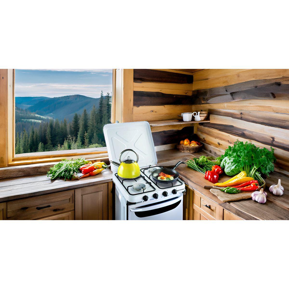 Kemper Réchaud gaz portable 4 feux 4650W Blanc laqué Couvercle KEMPER