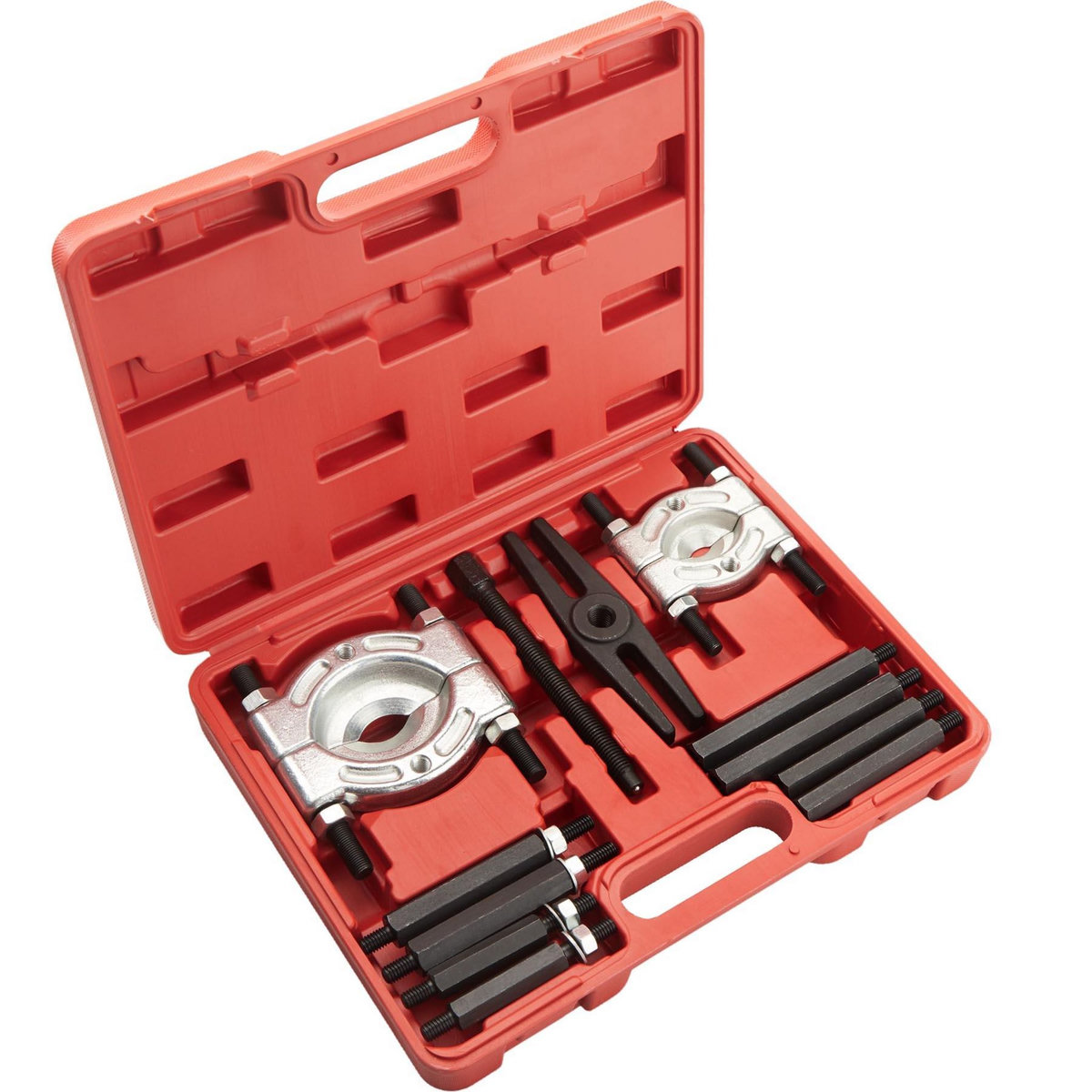 tectake Coffret kit d'extracteurs de roulements 12 pièces rouge