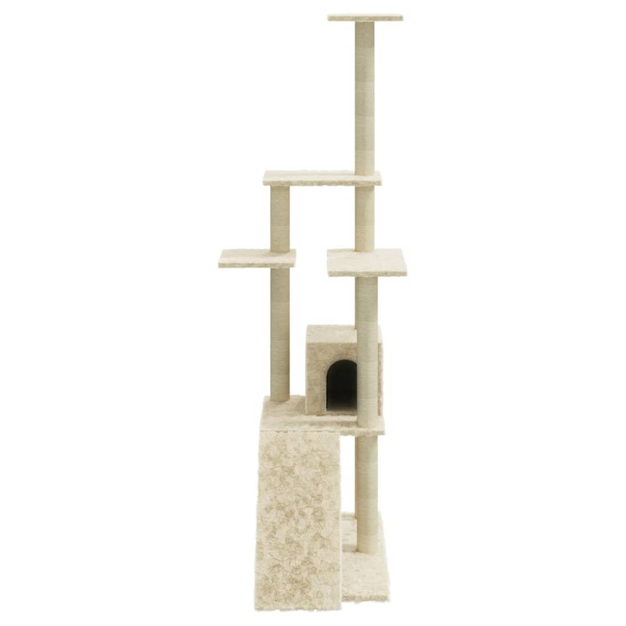 Voir la diapositive 5 : VIDAXL Arbre a chat avec griffoirs en sisal Creme 155 cm
