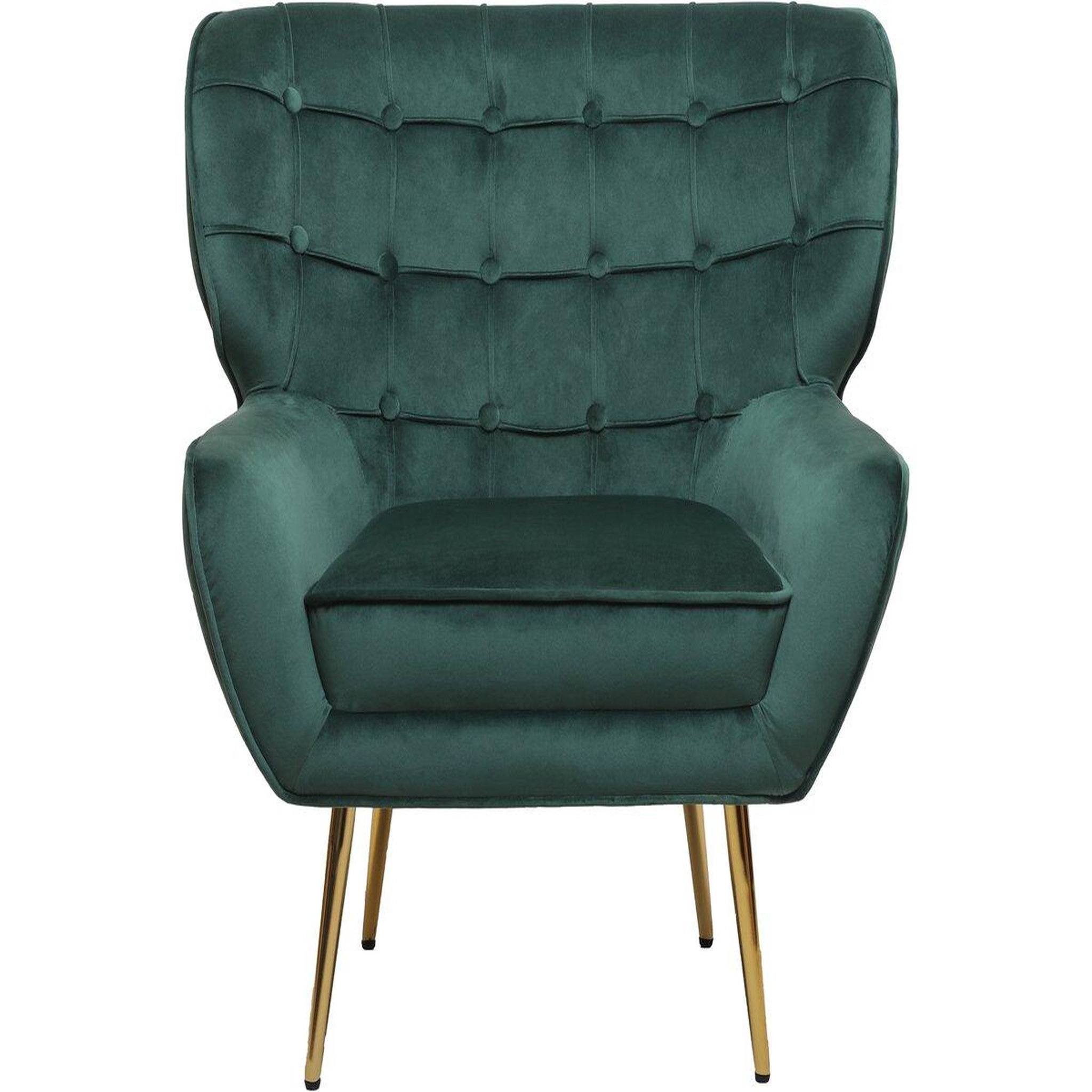Voir la diapositive 3 : Habitat et Jardin Fauteuil en velours  Austin  - 79 x 71 x 79.5 cm - Vert
