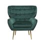 Voir la diapositive 3 : Habitat et Jardin Fauteuil en velours  Austin  - 79 x 71 x 79.5 cm - Vert