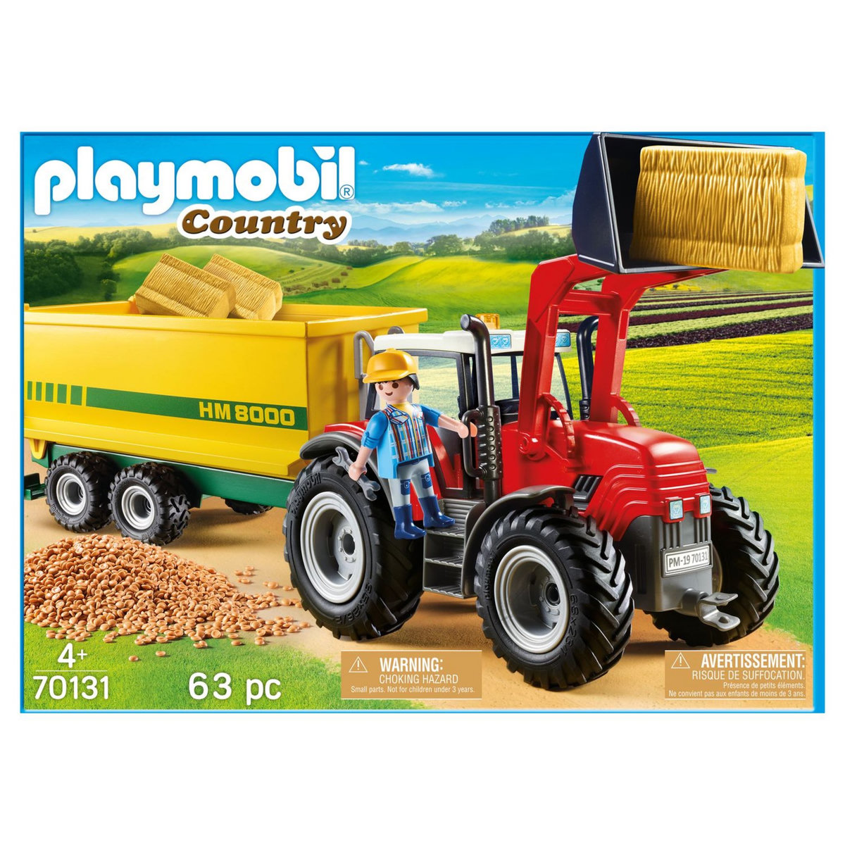 PLAYMOBIL 70131 - Country - Grand tracteur avec remorque