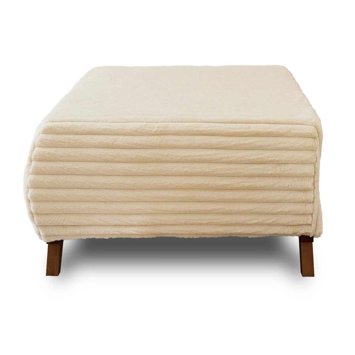 BEST MOBILIER Cristal - pouf modulable - 95 cm - en fausse fourrure côtelée