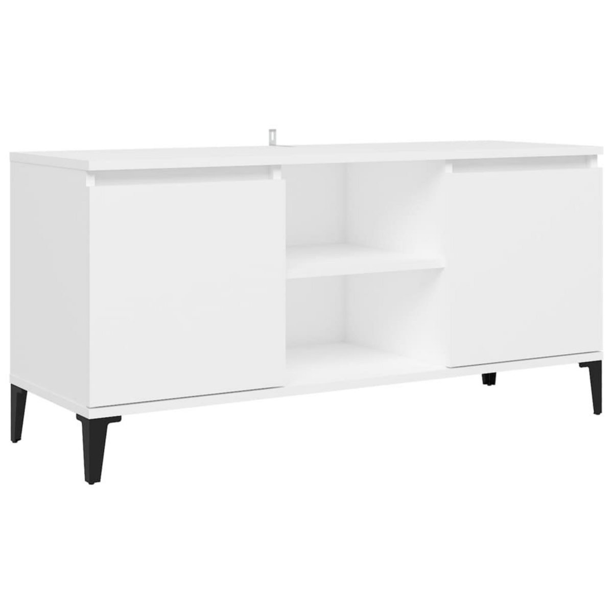 VIDAXL Meuble TV avec pieds en metal Blanc 103,5x35x50 cm