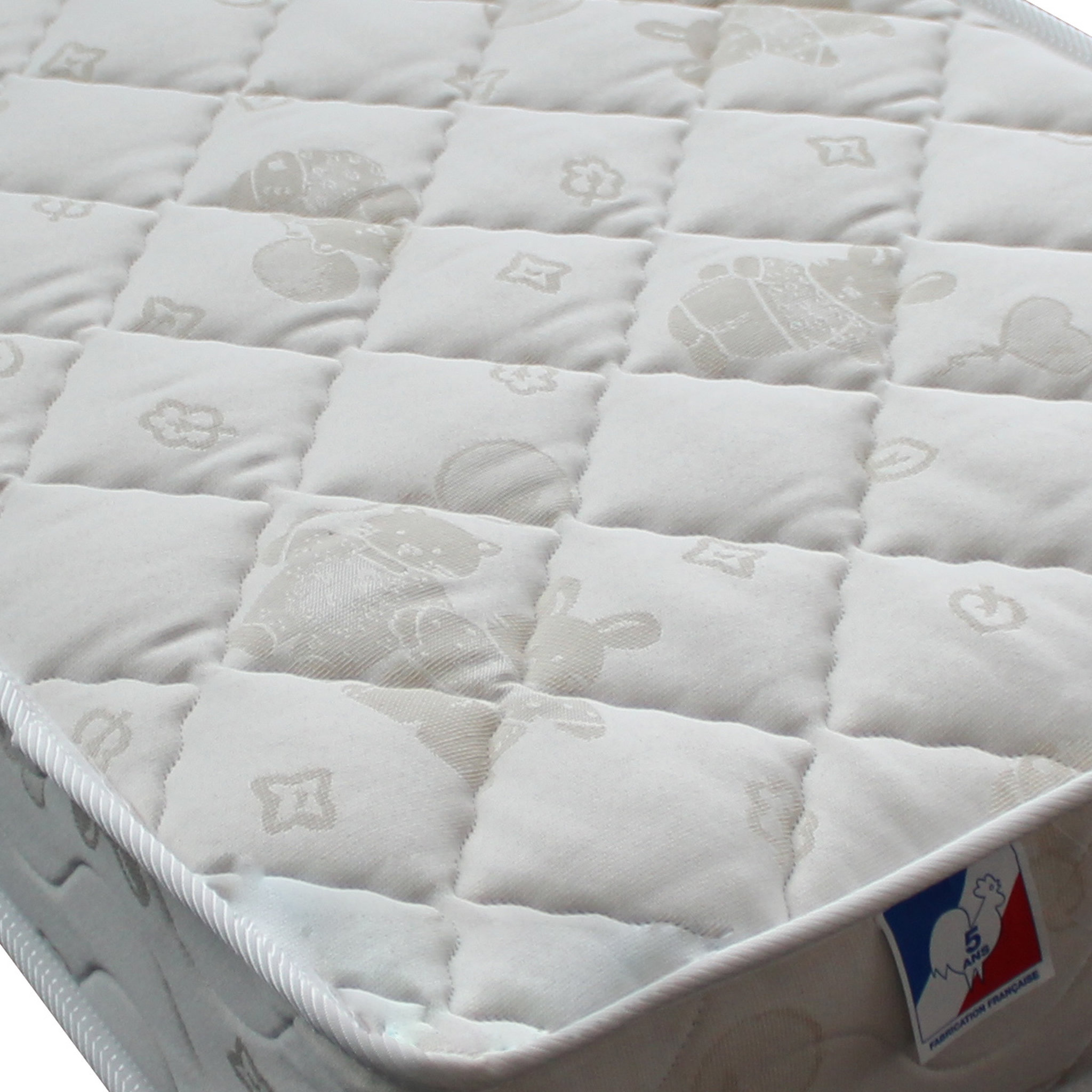 Voir la diapositive 2 : Matelas bébé ressorts 60x120 cm P'TIT LAPIN
