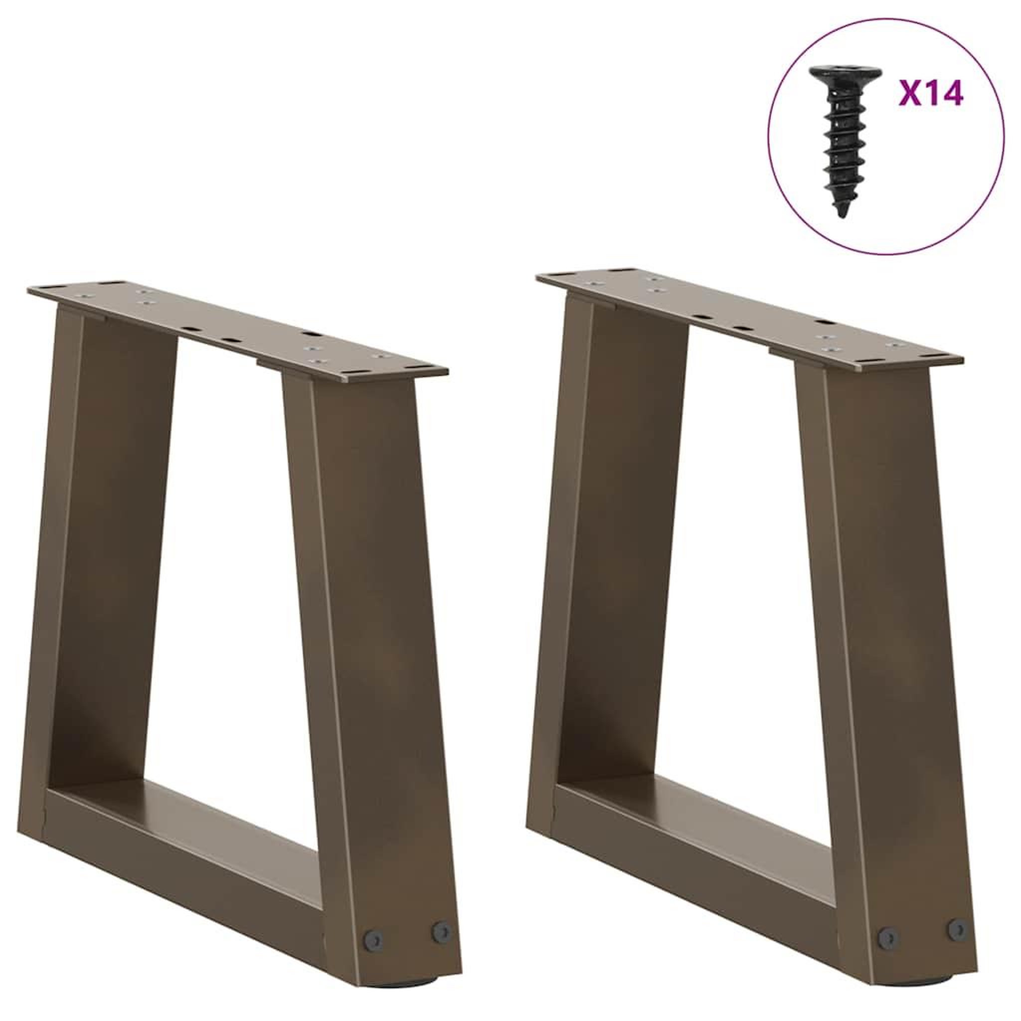 Voir la diapositive 3 : VIDAXL Pieds de table a manger forme V 2 pcs acier naturel acier