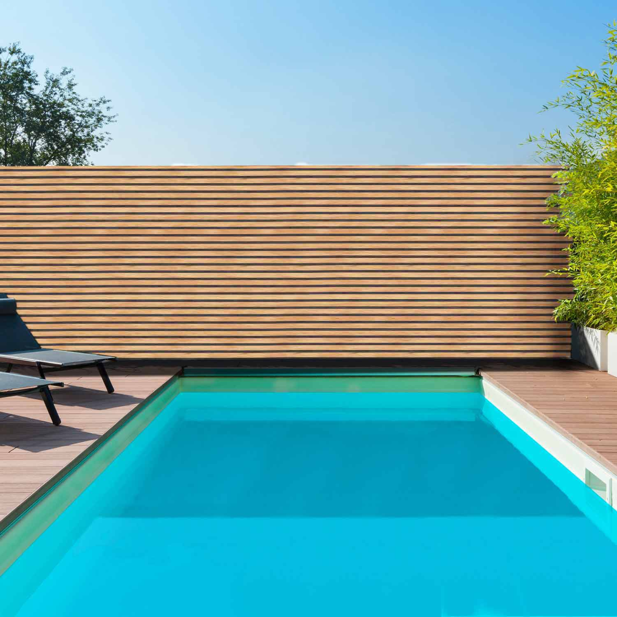 Voir la diapositive 2 : ID MARKET Brise vue occultant 1,5 x 10 m effet claustra en bois 160 gr/m²
