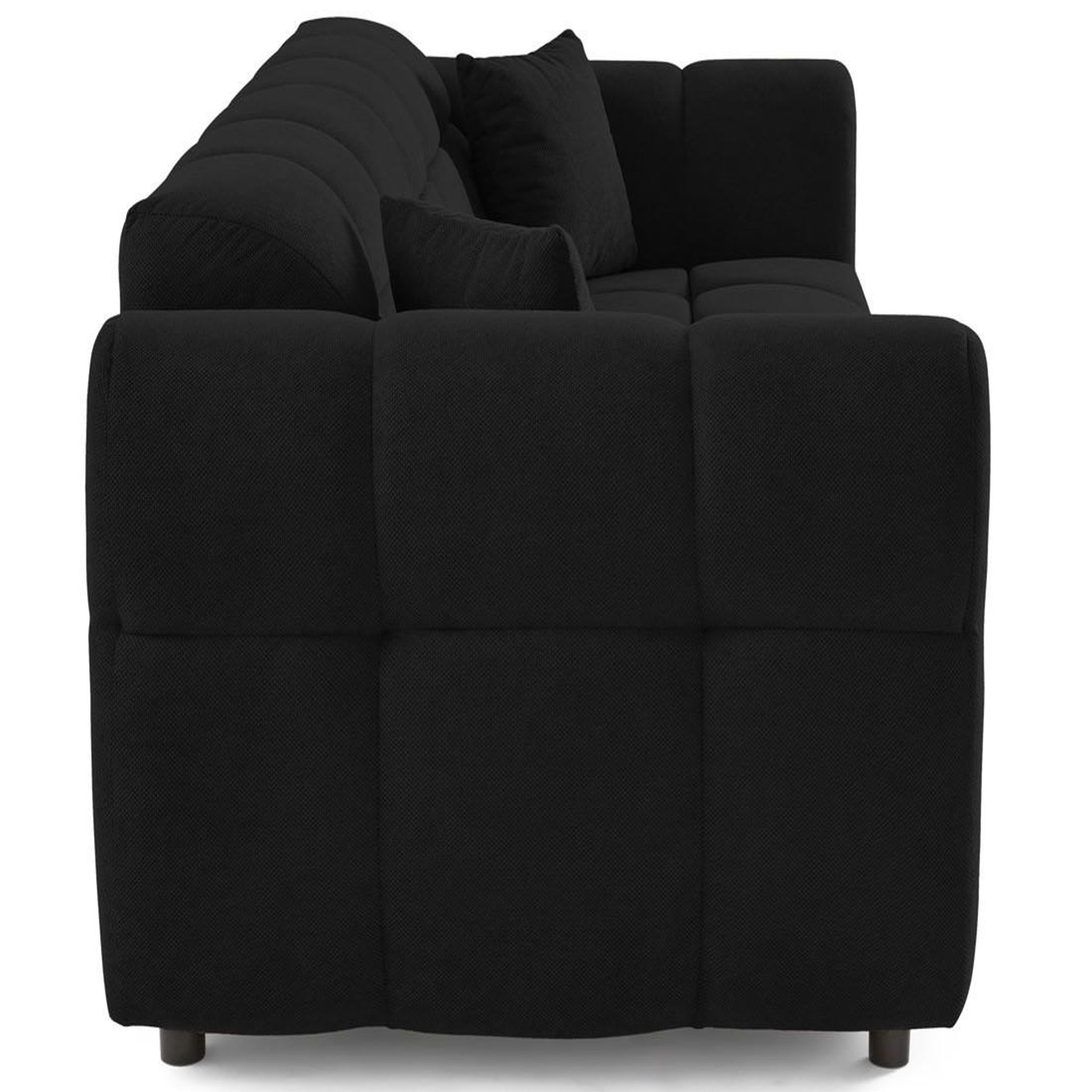 Voir la diapositive 5 : BEST MOBILIER Ray - canapé droit 3 places en tissu texturé